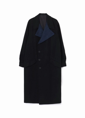 014/1 135/2 FLANNEL X DENIM COAT No Roll Collar Technology DoubleStitchSeams