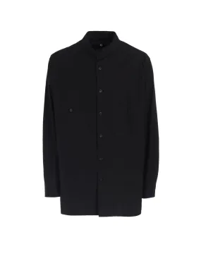 100/2 BROAD PANEL STAND COLLAR SHIRT Multi Layer Stitching Minimalist Aesthetic