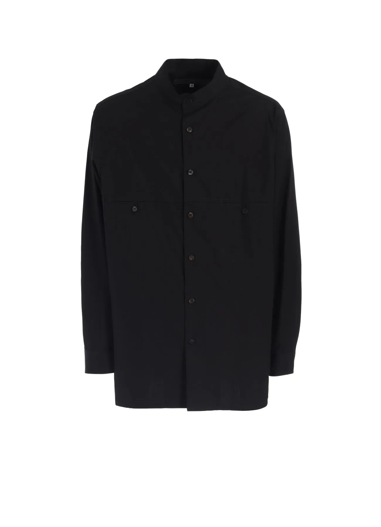 100/2 BROAD PANEL STAND COLLAR SHIRT Multi Layer Stitching Minimalist Aesthetic