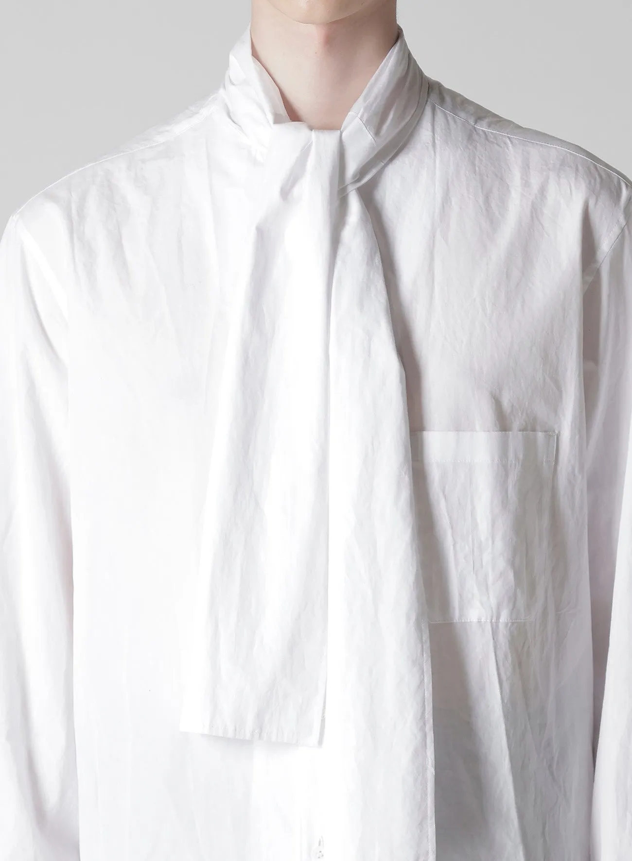 Custom Fit Odor Control Fabric 100/2 BROAD SCARF COLLAR BLOUSE