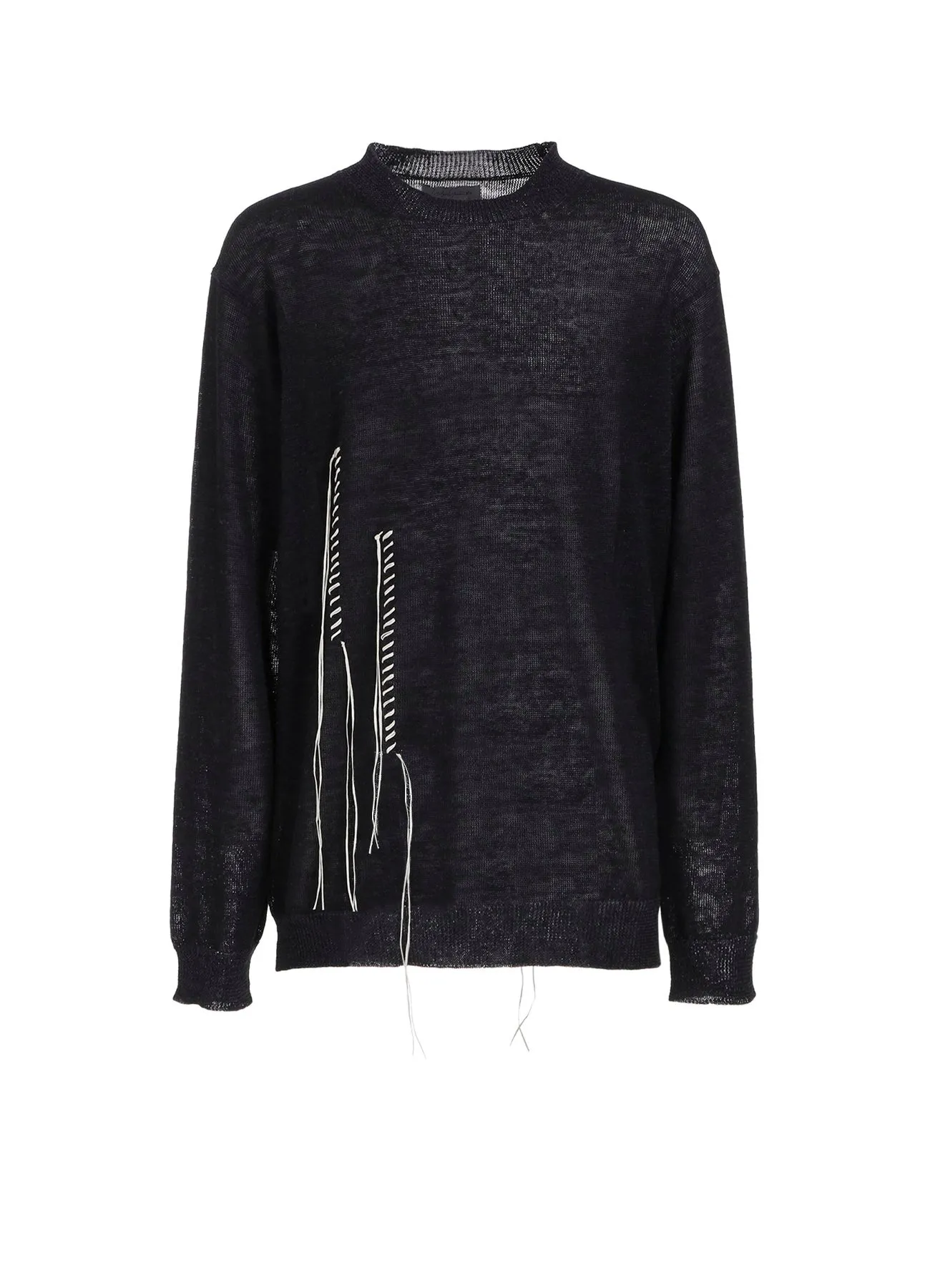 10G PLATED CROSSED PATTERN ROUND NECK EMBROIDERY KNIT Simple Comforted