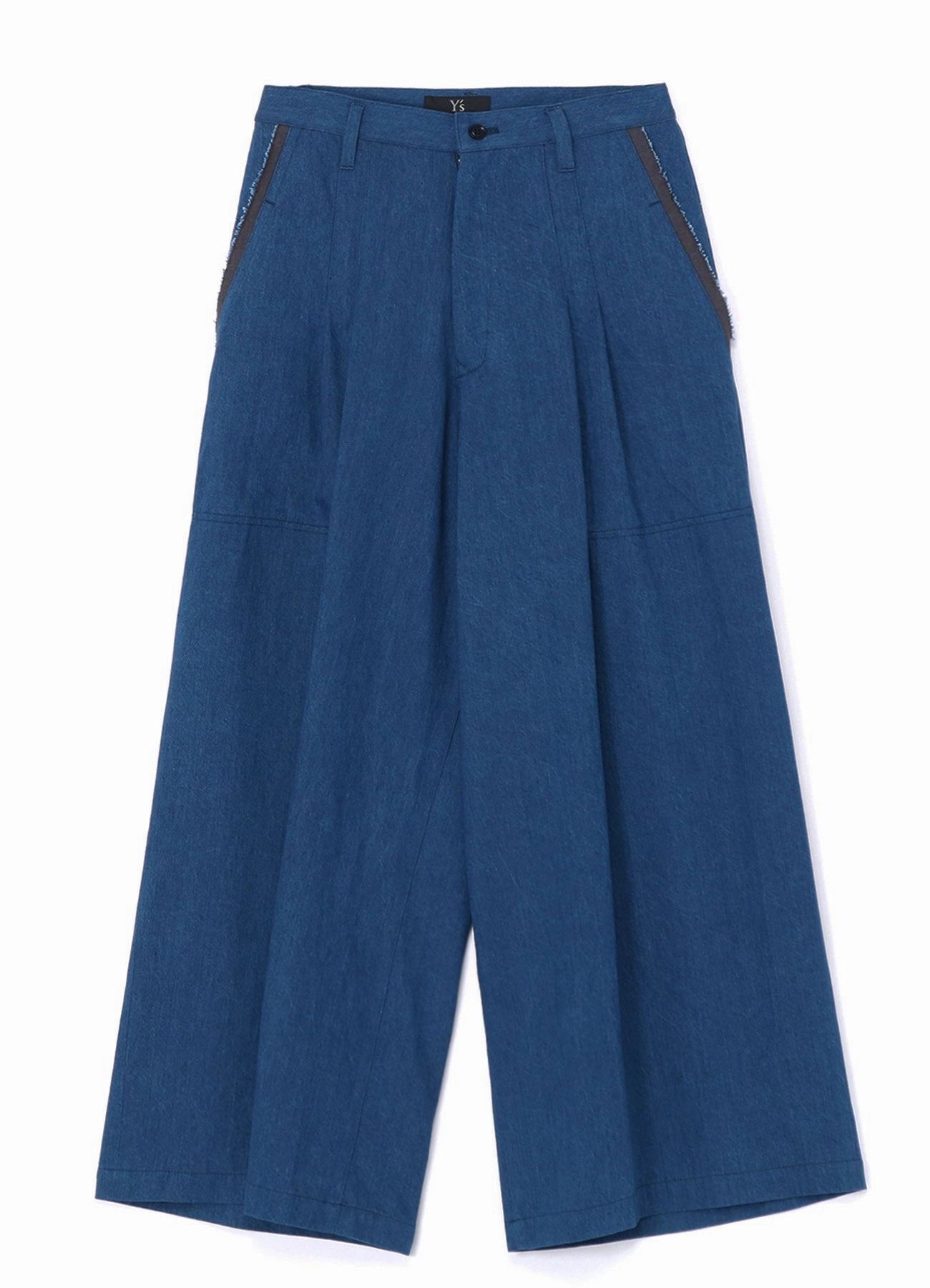 pilling resistant 10oz DENIM DOUBLE PLEATED WIDE LEG PANTS