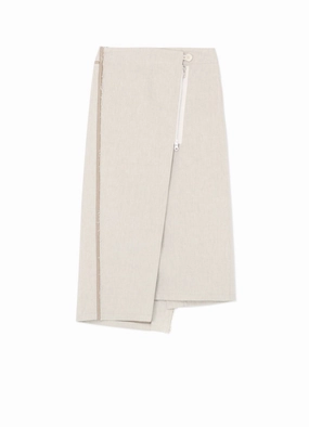 10oz DENIM PANELLED WRAP SKIRT Texture Flow