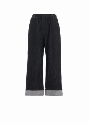 11.5oz DENIM CUFFED HEM PANTS City Ready No Ride-Up