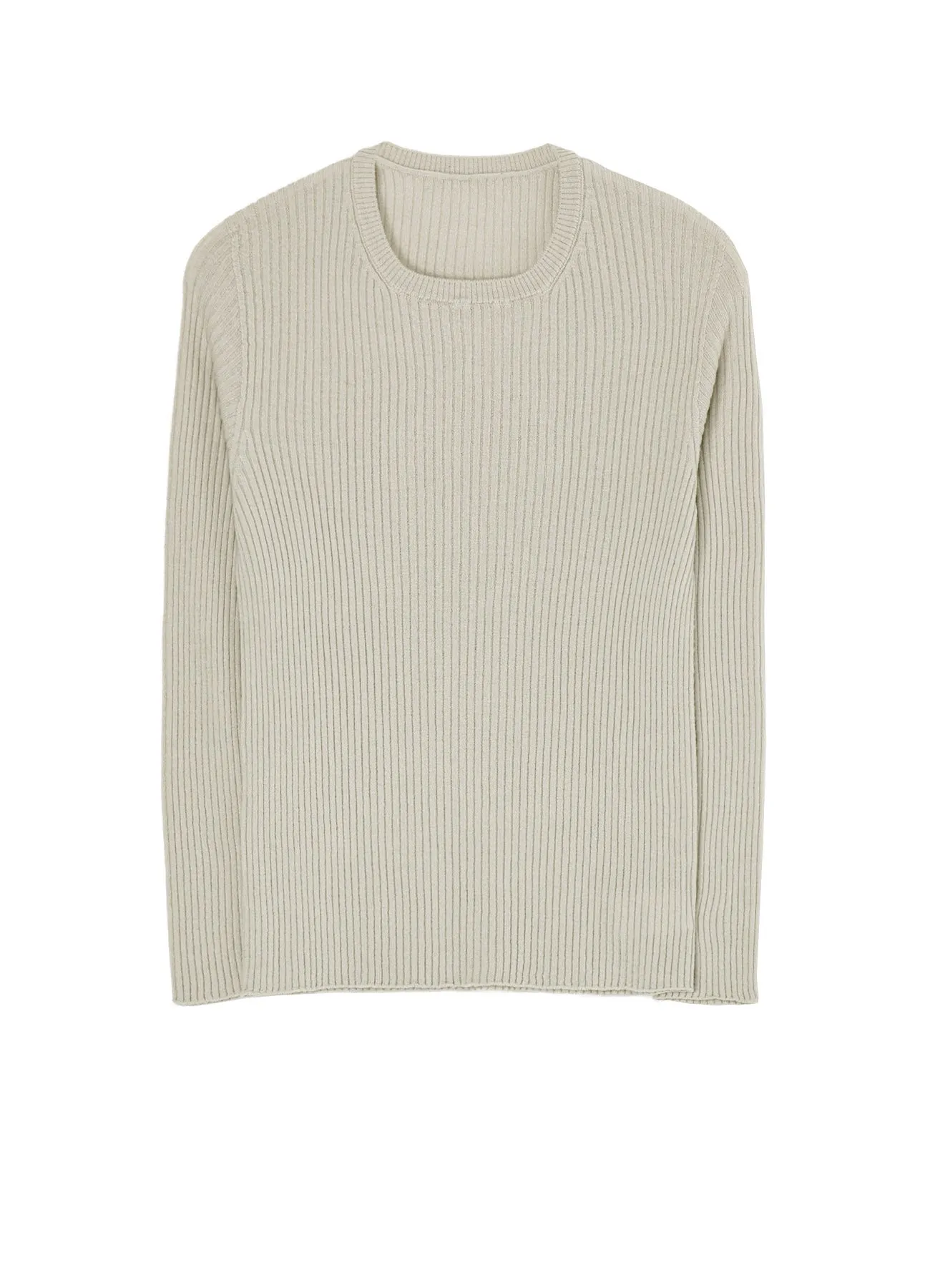 FadeResistant Chic Style 12G 3X3 RIB RIBBED ROUND NECK LONG SLV PO