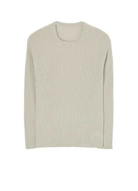 FadeResistant Chic Style 12G 3X3 RIB RIBBED ROUND NECK LONG SLV PO