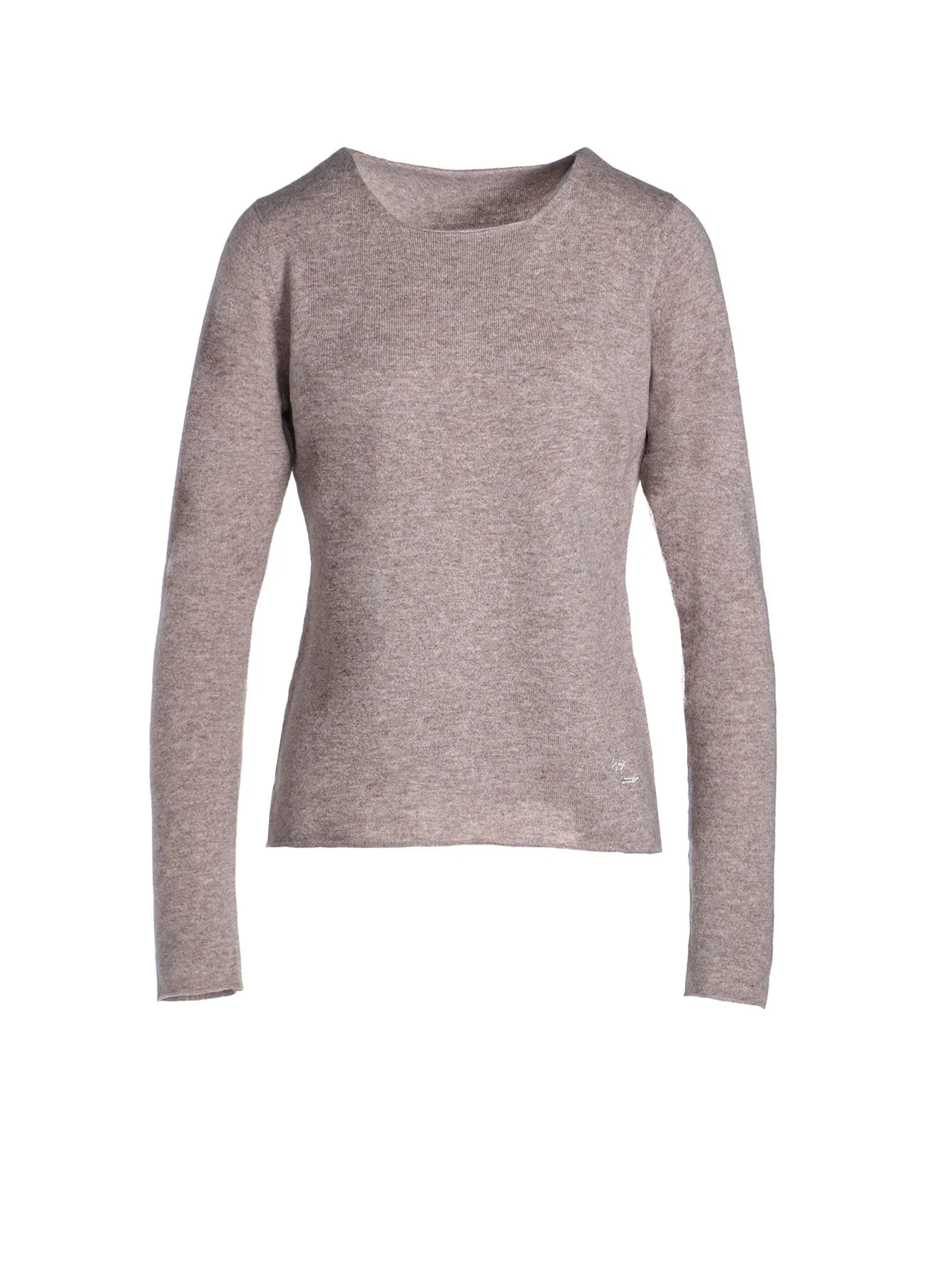 Ribbed Hemline 12G EMBROIDERY PLAIN WEAVE EMBROIDERY ROUND NECK PO