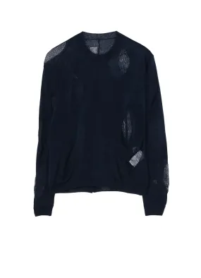 12G2P PLAIN STITCH PATTERN ROUNDNECK SWEATER Stretch Ribbing