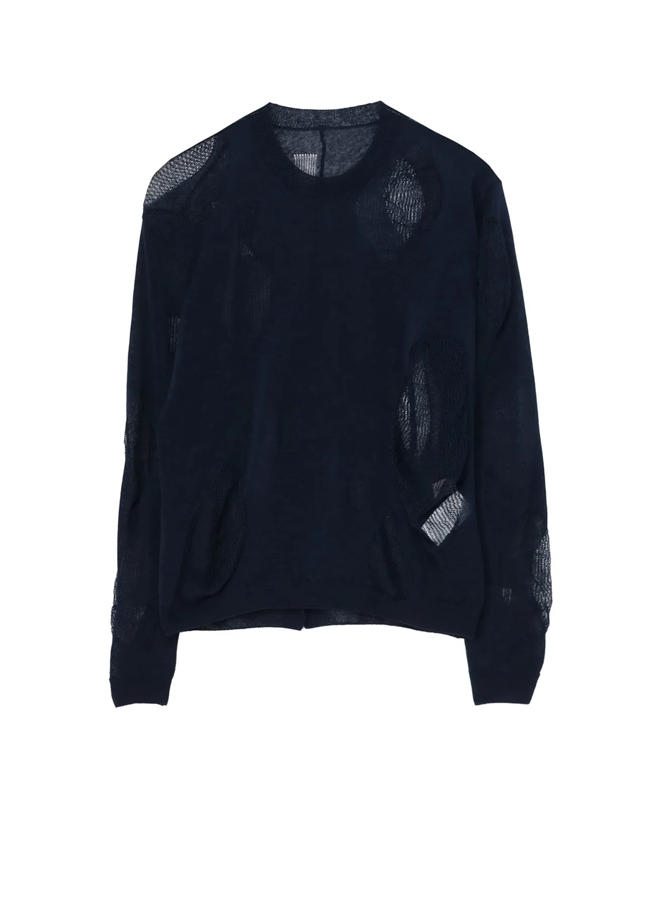 12G2P PLAIN STITCH PATTERN ROUNDNECK SWEATER Stretch Ribbing