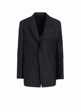 13oz DENIM JACKET WITH FRONT EDGE AND COLOR STITCH Bonded Seam Technology Hint