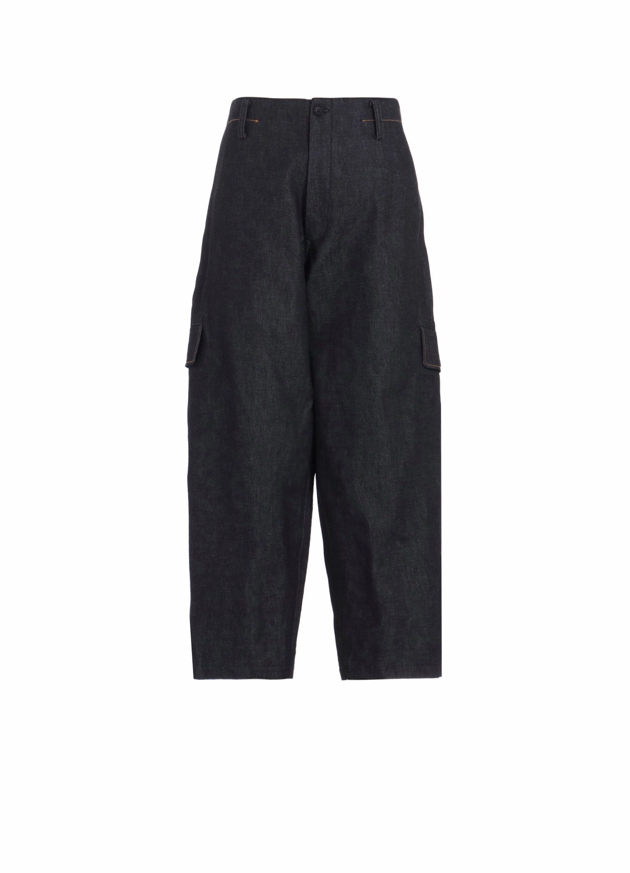 13oz UNEVEN YARN DENIM TUCK PANTS WITH COLOR COMBI STITCH WrinkleFreeFabric