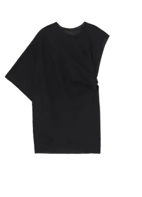 14G1P LOW TENSION PLAIN STITCH DRAPE DETAIL SHORT SLV PULLOVER Minimal Shrinkage Easy Silhouette