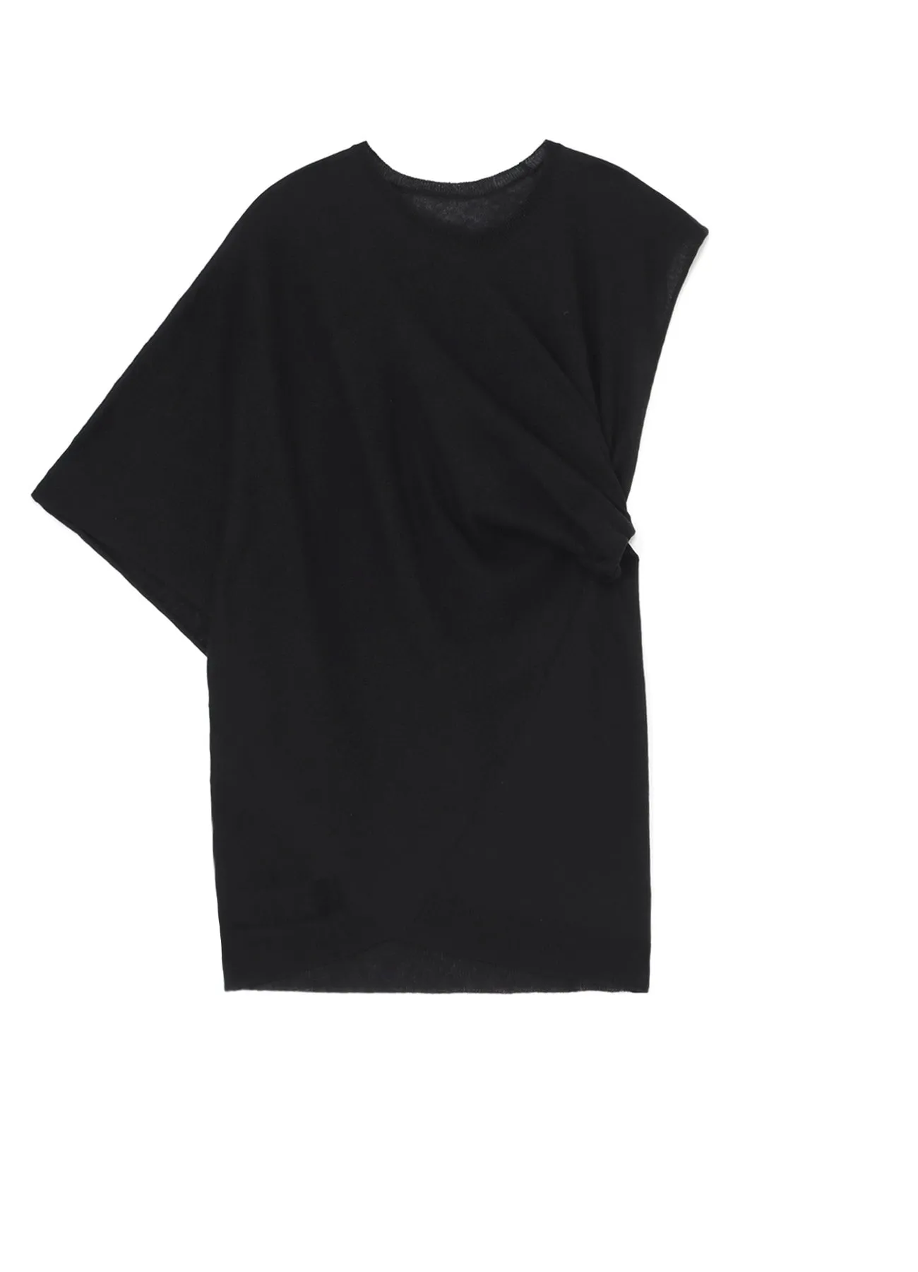 14G1P LOW TENSION PLAIN STITCH DRAPE DETAIL SHORT SLV PULLOVER Minimal Shrinkage Easy Silhouette