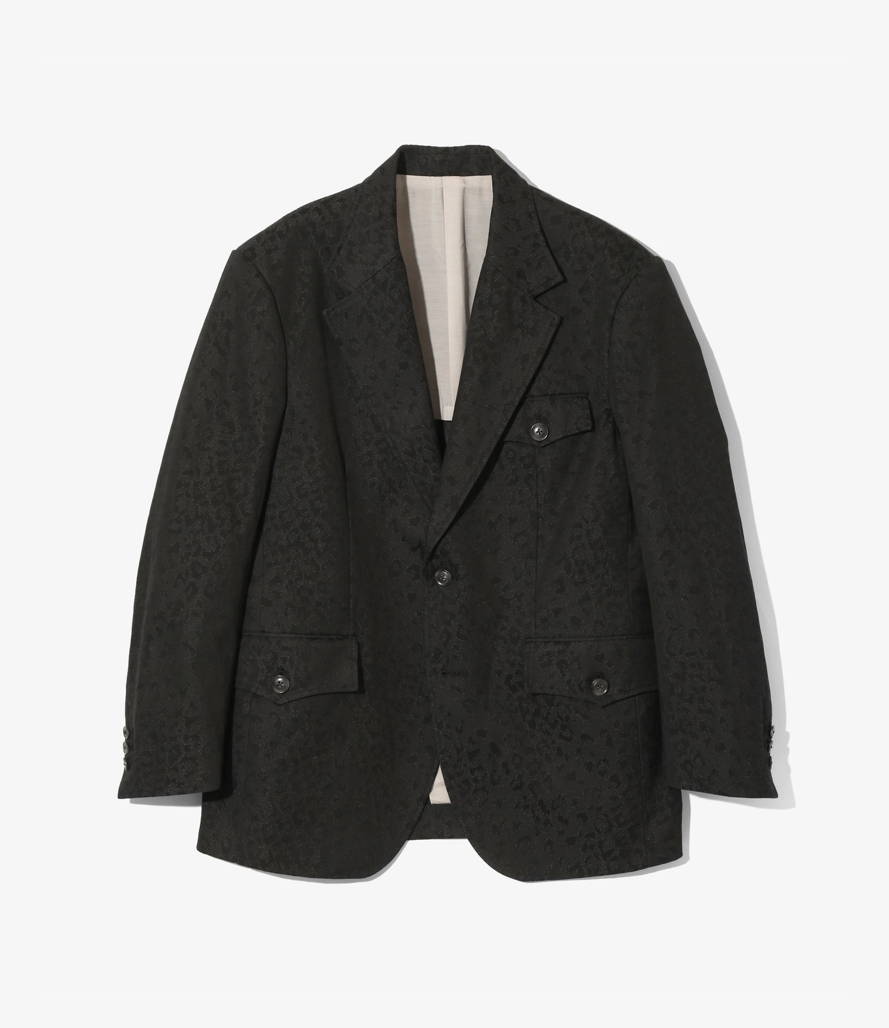 Construct 2B Jacket ?C Black Leopard Print Jacquard Cotton