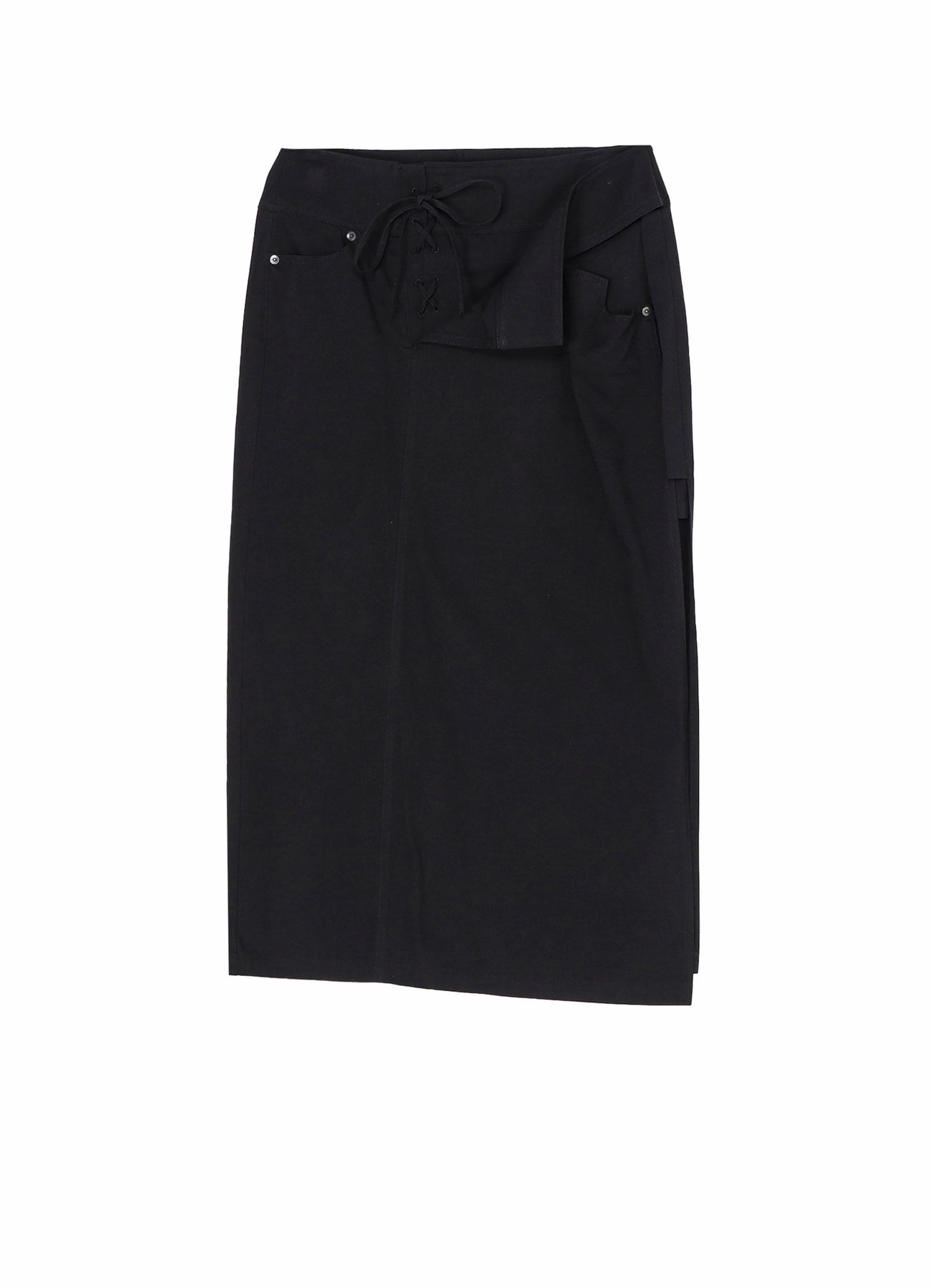 30/-COTTON TWILL LACE UP DETAIL SLIM FIT SKIRT Neutral Flow Feminine layered dress