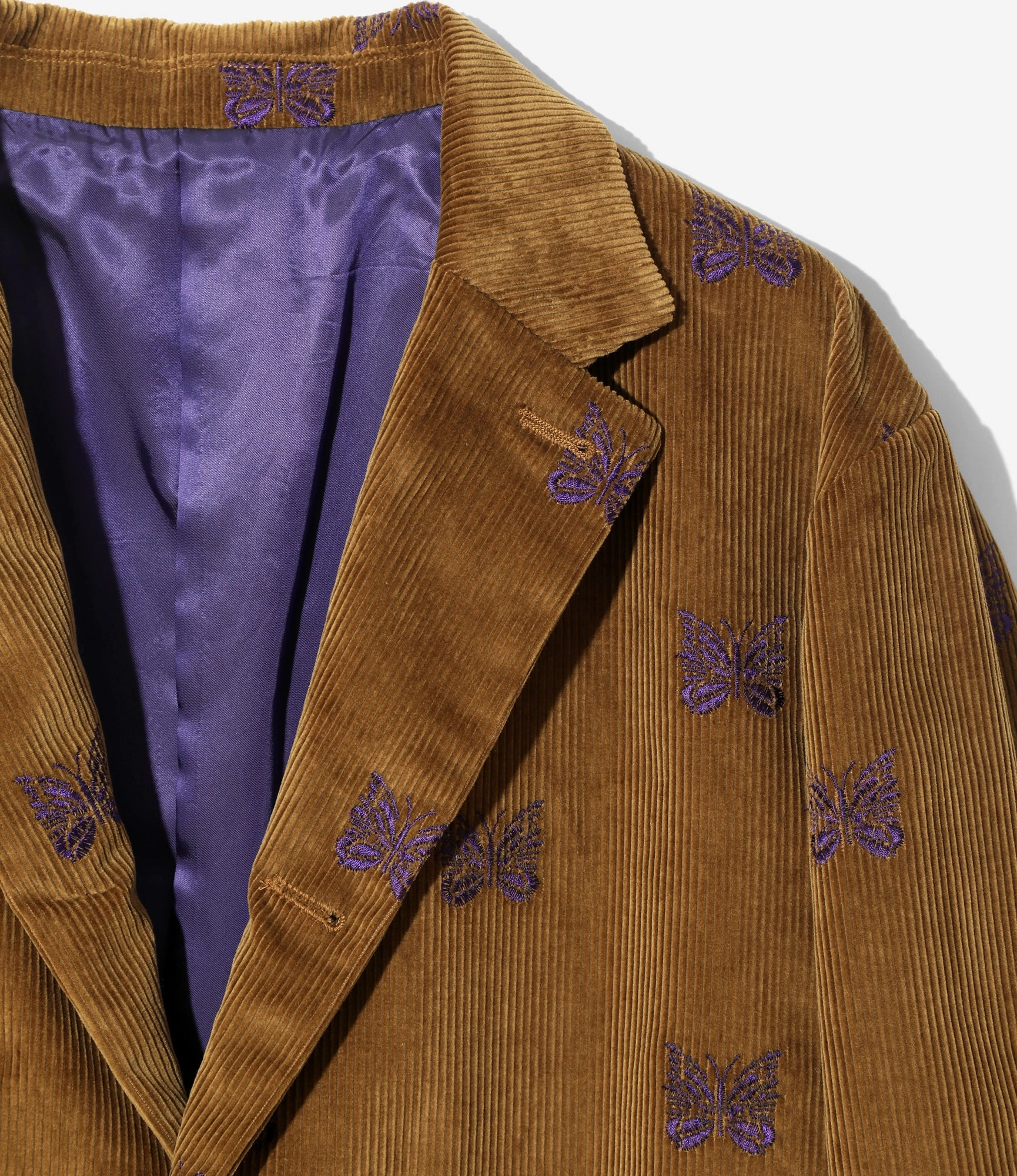 3B Jacket ?C Tan Papillon Embroidered Corduroy Water Repellent Finish Lightweight Comfort