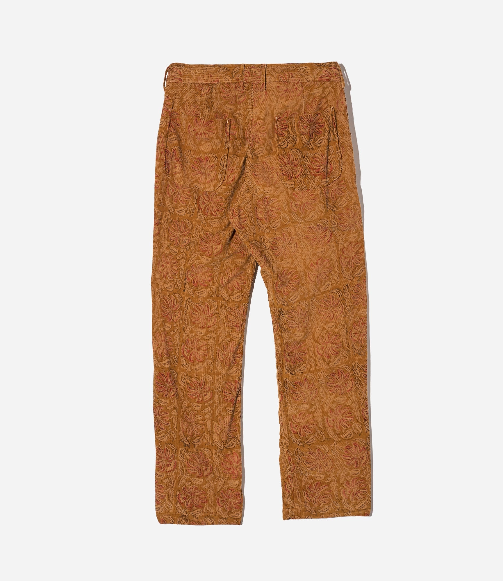 5P Pant ?C?Khaki Floral Printed Corduroy Classic Elegance