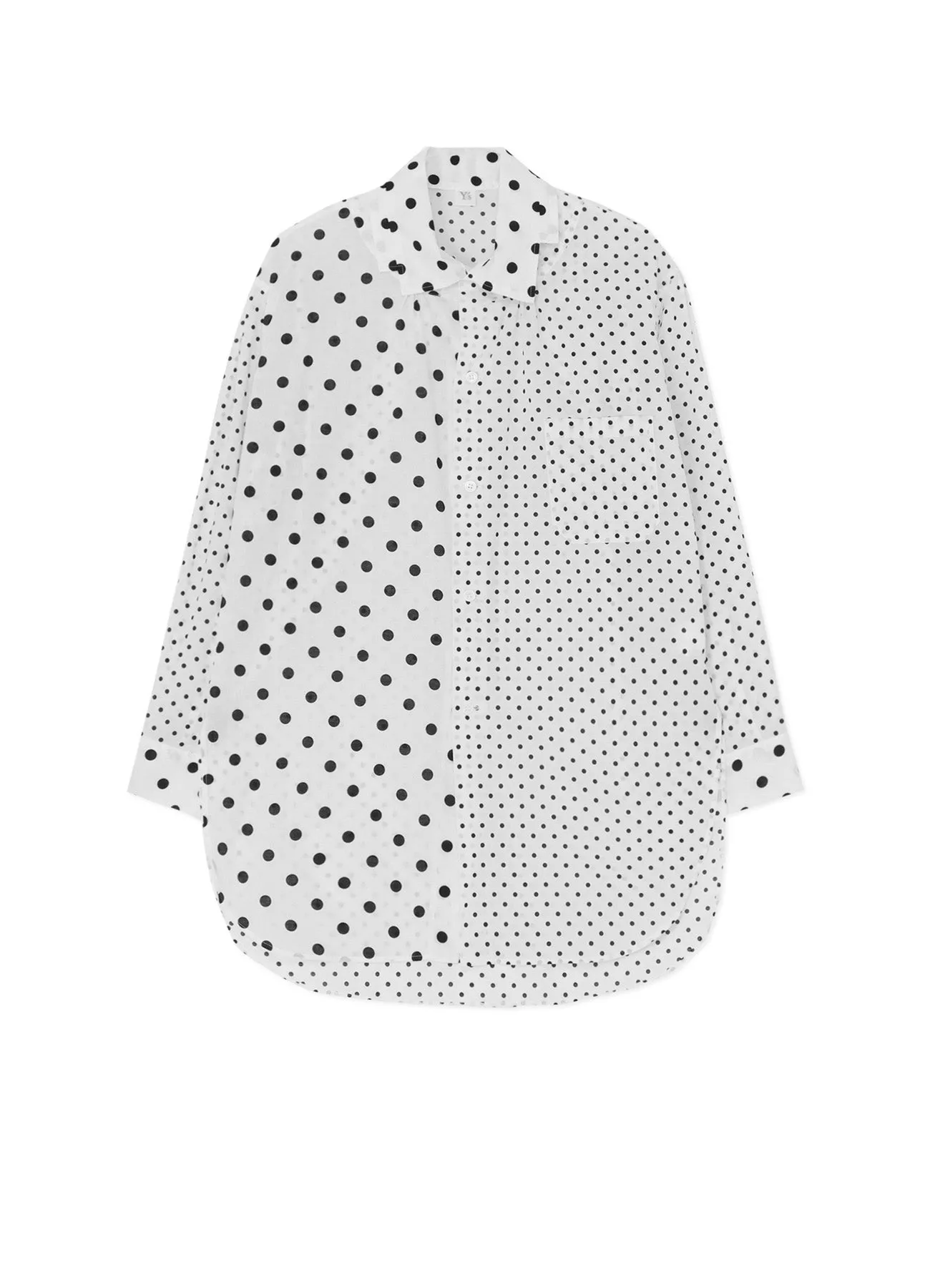 60/- COTTON LAWN DOT PRINT SQUARE COLLAR SHIRT Black Tie Optional