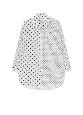 60/- COTTON LAWN DOT PRINT SQUARE COLLAR SHIRT Black Tie Optional