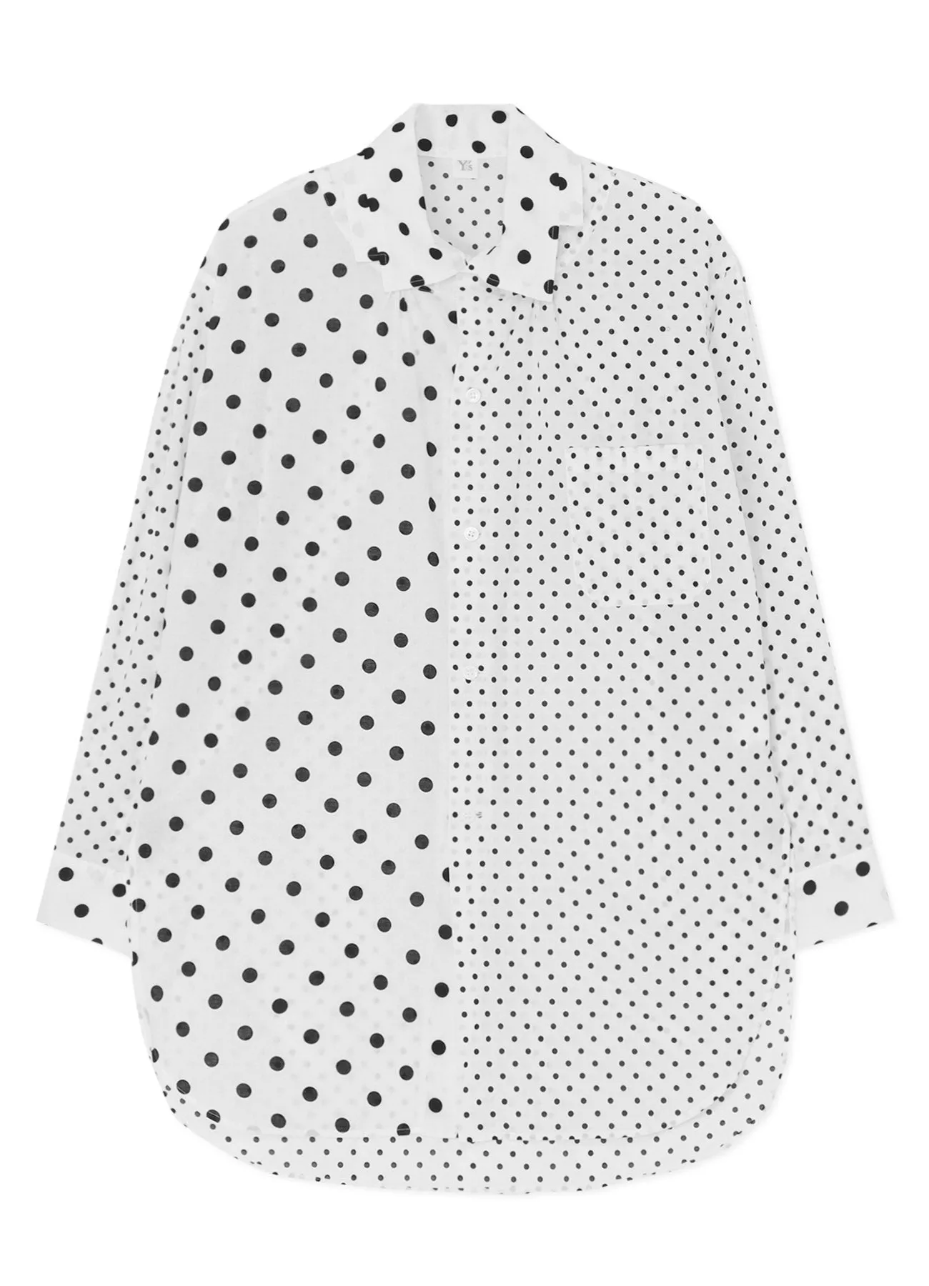 60/- COTTON LAWN DOT PRINT SQUARE COLLAR SHIRT Lightweight Construction Multi Layer Stitching