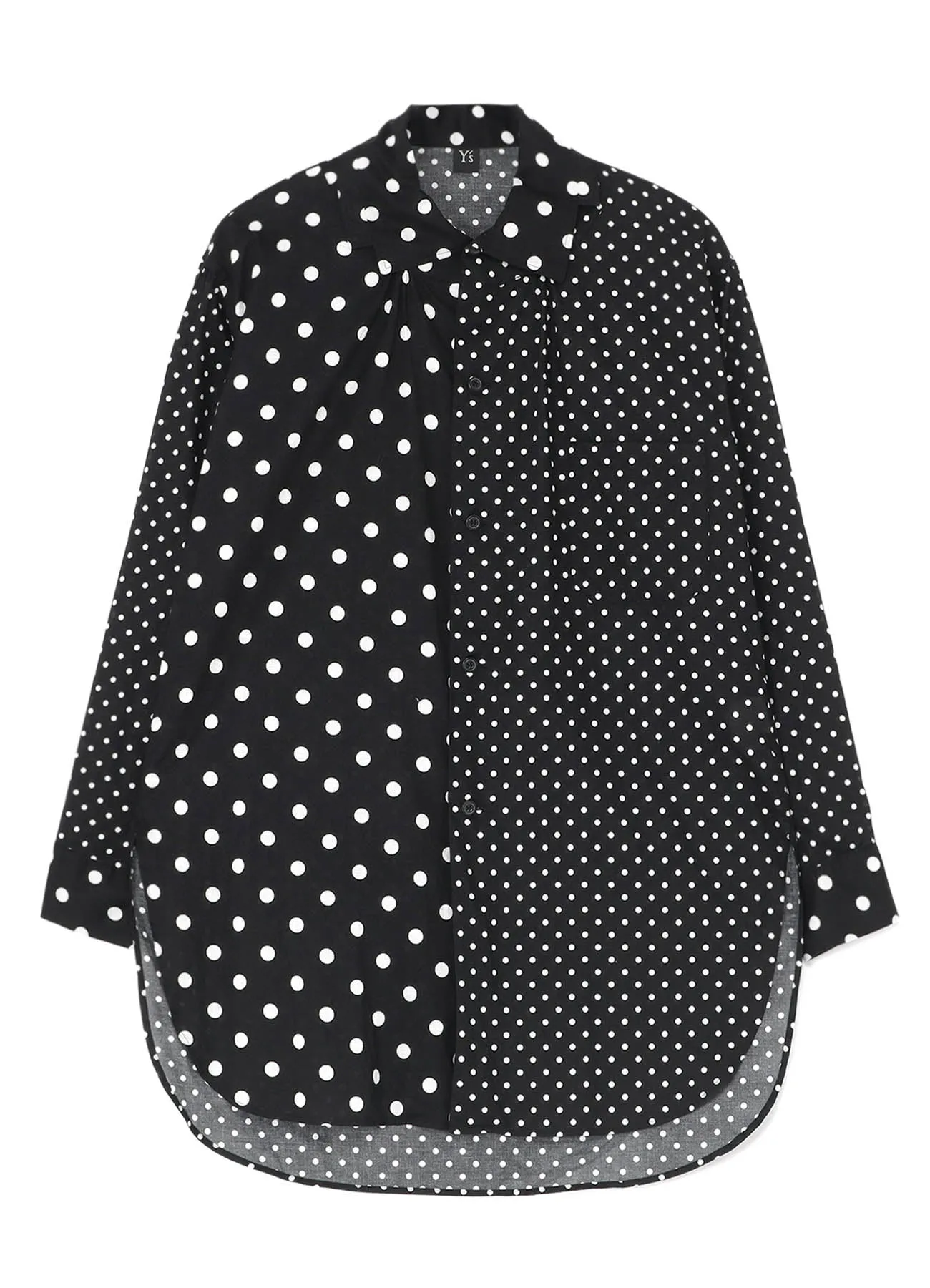 60/- COTTON LAWN DOT PRINT SQUARE COLLAR SHIRT Fashionable Pick