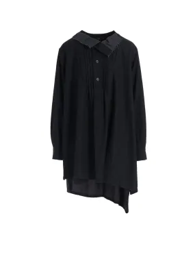 6OZ DENIM GARMENTFINISH PINTUCK ASYMMETERIC BROUSE Flexible Placket Structure Road Trip Ready