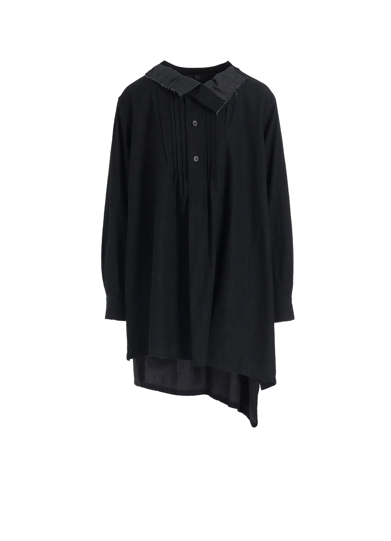 6OZ DENIM GARMENTFINISH PINTUCK ASYMMETERIC BROUSE Flexible Placket Structure Road Trip Ready