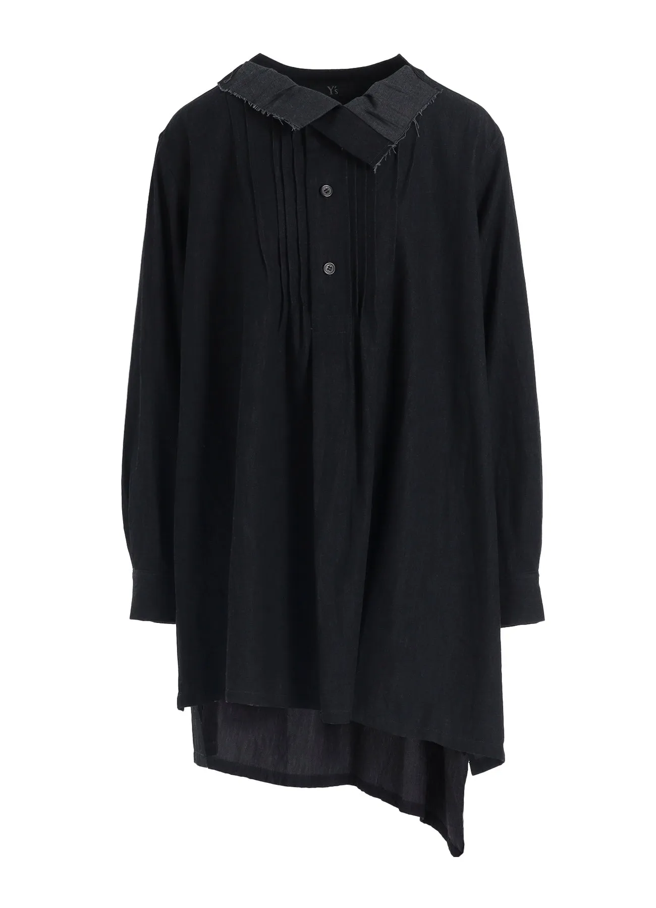 6OZ DENIM GARMENTFINISH PINTUCK ASYMMETERIC BROUSE Ombre look Urban Style