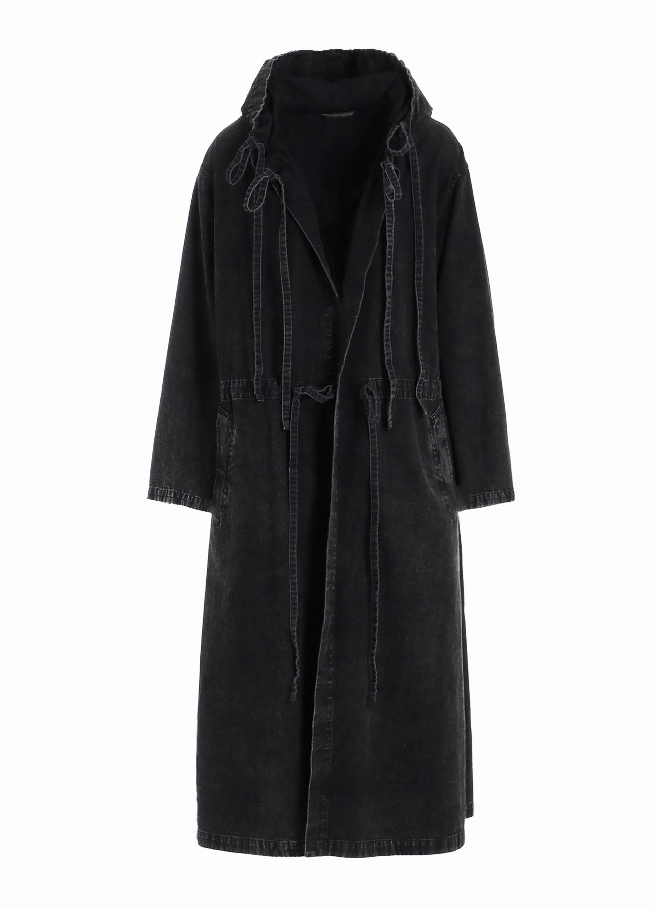 6OZ BLEACHED DENIM HOODIE COAT Reversible Layer