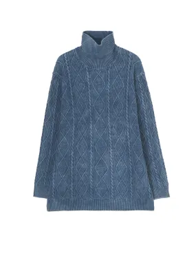 Natural Fiber Construction 7G ALAN DISCHARGE HIGH NECK KNIT