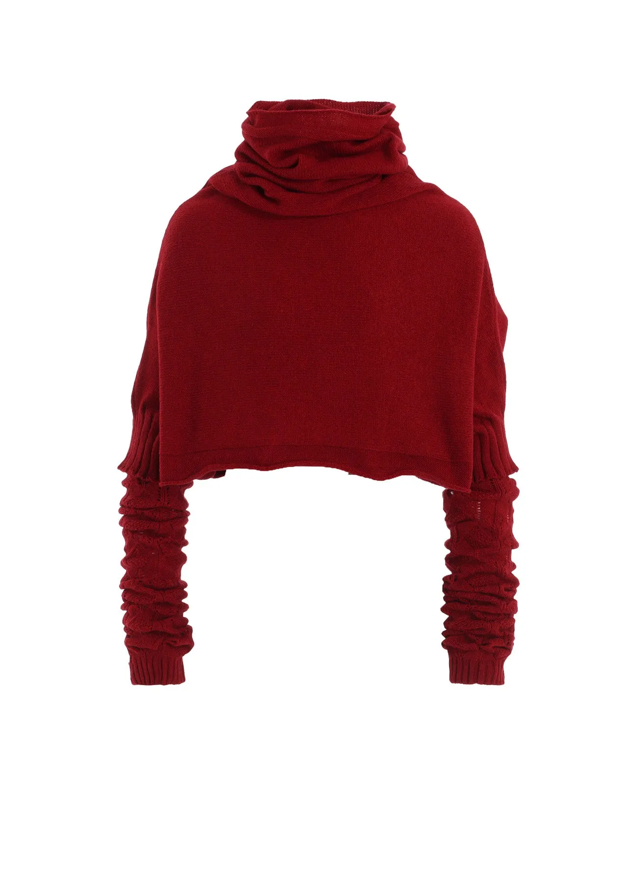 Chill Wear Layered Knit Design 7G PLAIN STITCH LINKS CROPPED HN PO W/ARM WARMERS