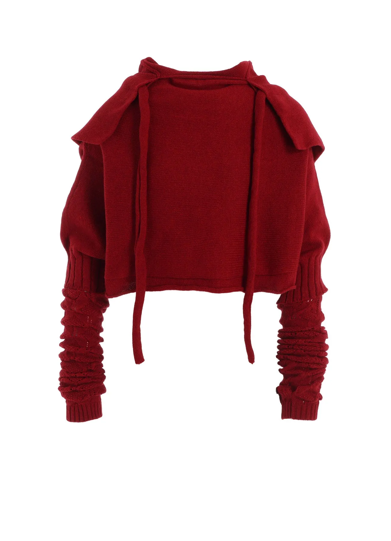 EcoFriendly Textile 7G PLAIN STITCH LINKS CROPPED HOODIE PO W/ARM WARMERS