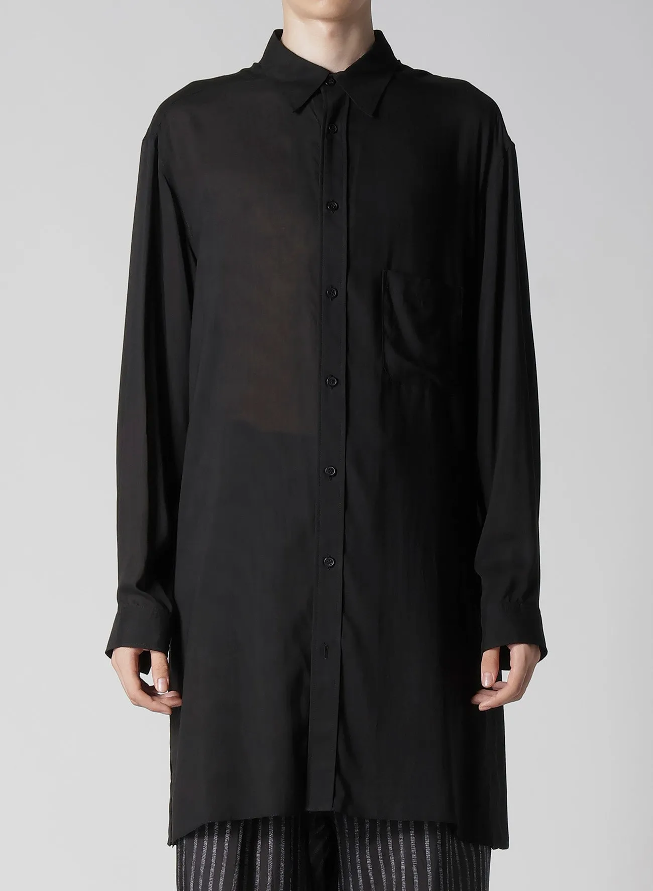 80 MODAL LOAN BACK PANELED SLIT BLOUSE Ultra Soft Interior