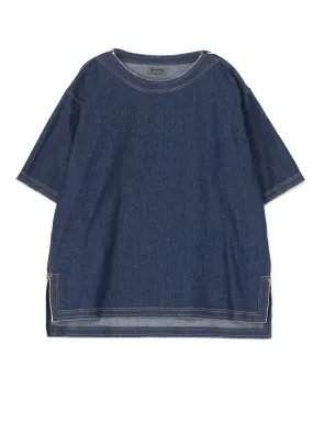 ethical fashion 8OZ DENIM OPEN-SHOULDER SHIRT