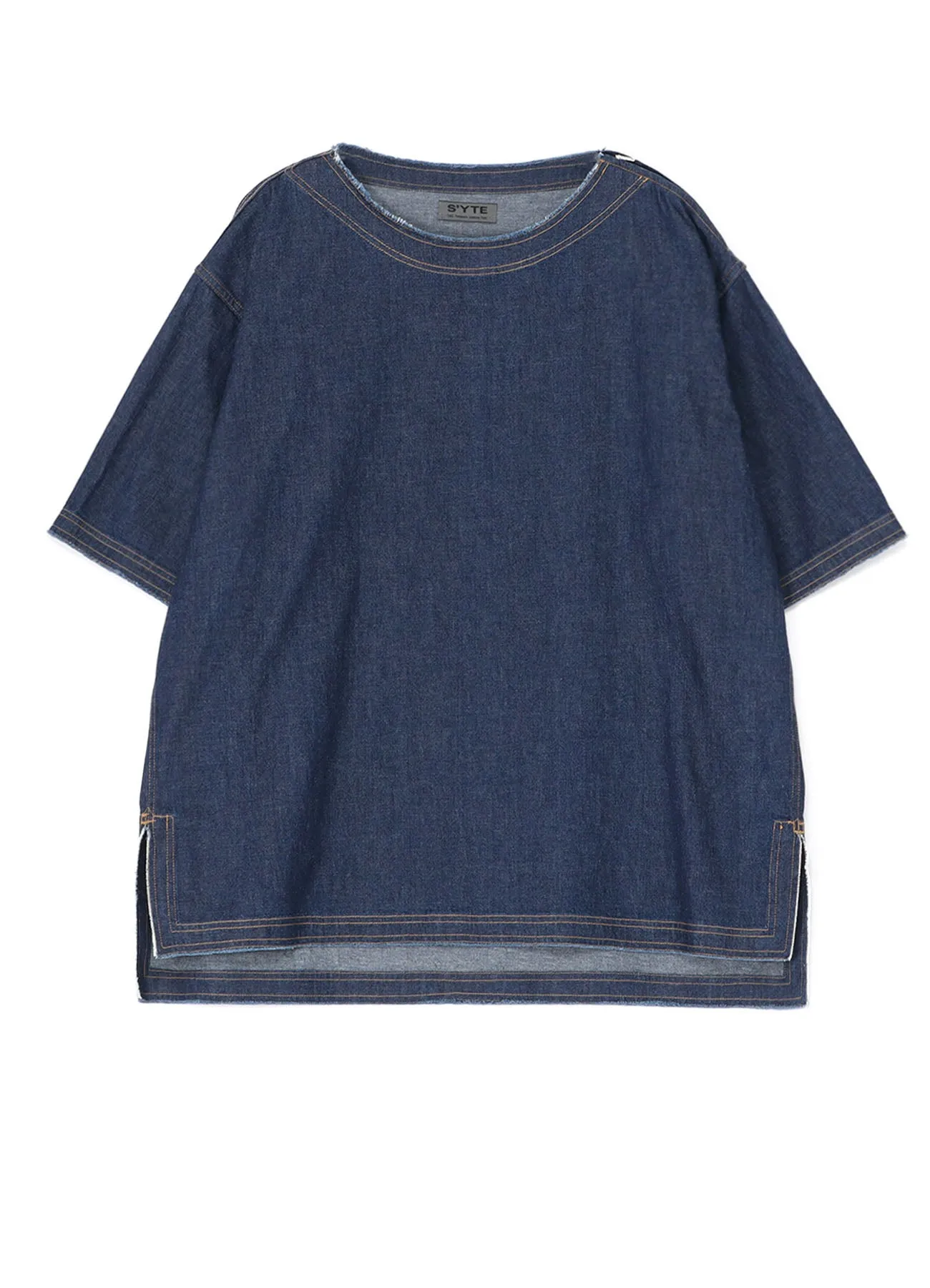 ethical fashion 8OZ DENIM OPEN-SHOULDER SHIRT