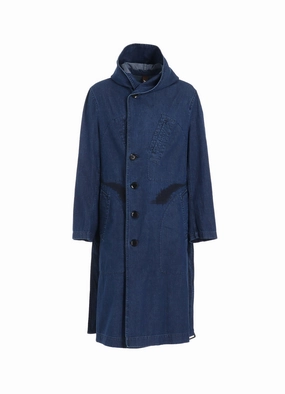 Compression Fit Technology 8OZ DENIM   DUNGAREE HOODED COATS WITH POCKETS