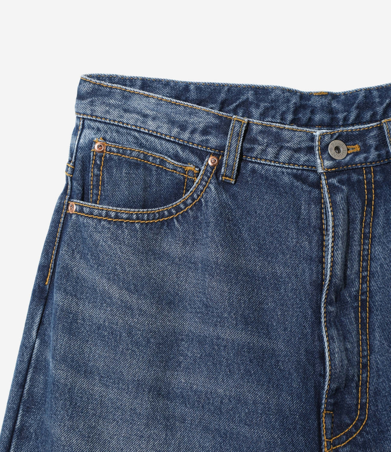 90s Loose Straight Pant ?C Indigo Denim NonChafingLegs Sleek Appearance