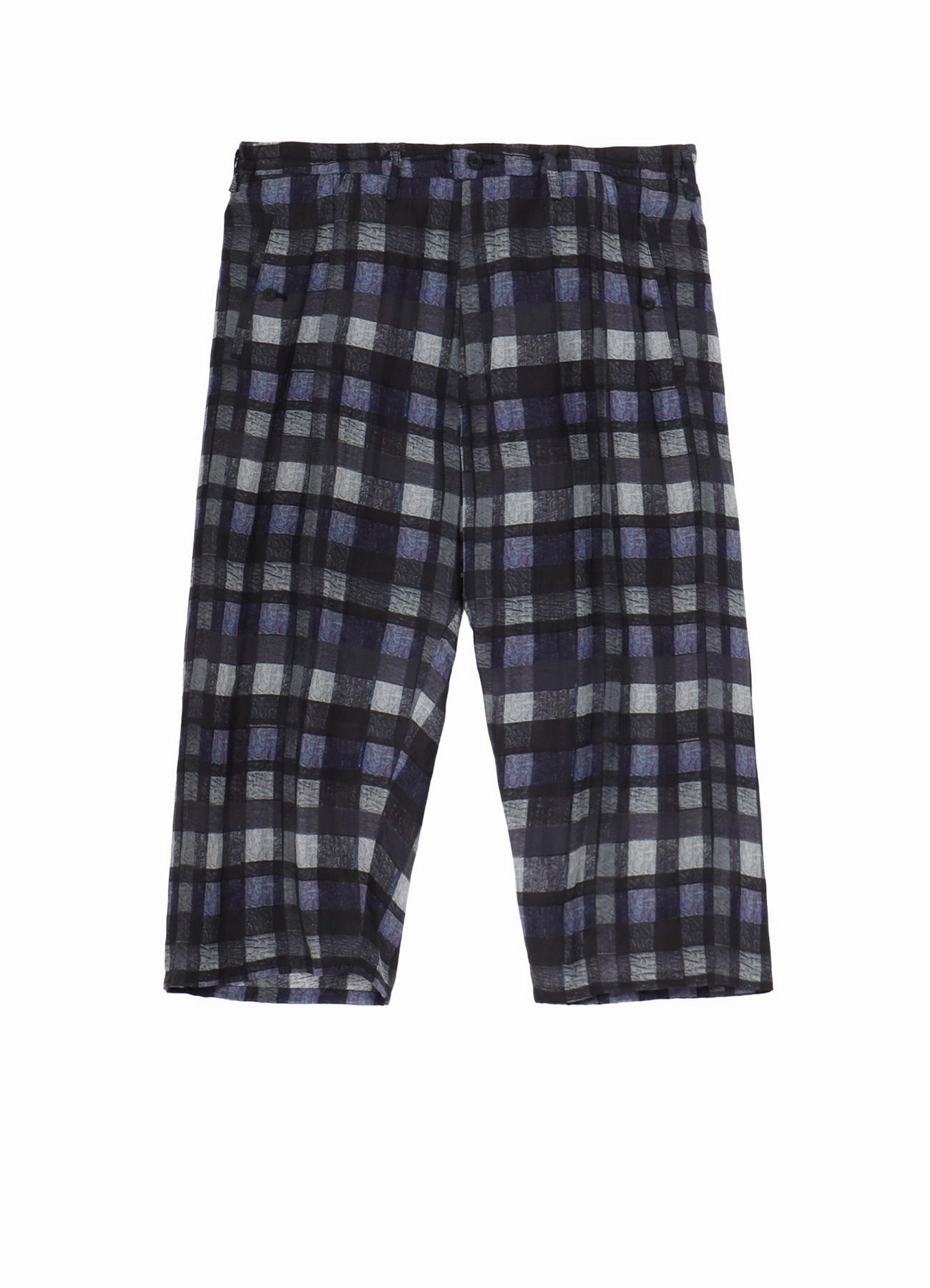 Moisture Management ??PIECE UNIQUE/AOYAMA??PURPLE PLAID BELTED WIDE PANTS