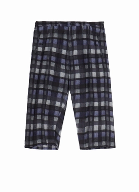 Moisture Management ??PIECE UNIQUE/AOYAMA??PURPLE PLAID BELTED WIDE PANTS