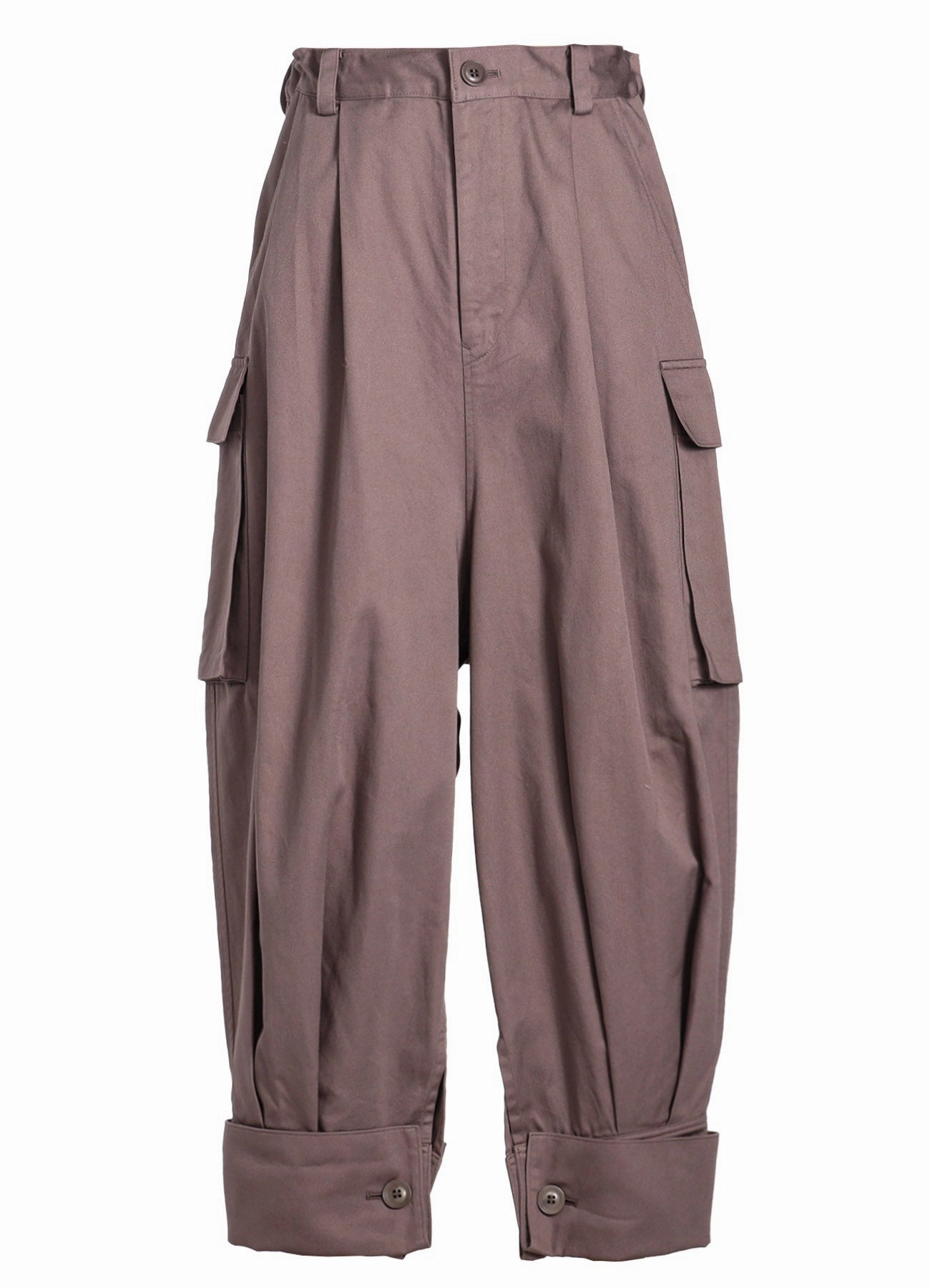 [Y's BORN PRODUCT] COTTON TWILL CUFFED HEM CARGO PANTS Comfy Waistband