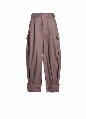 [Y's BORN PRODUCT] COTTON TWILL CUFFED HEM CARGO PANTS Flexible Motion Versatile Style