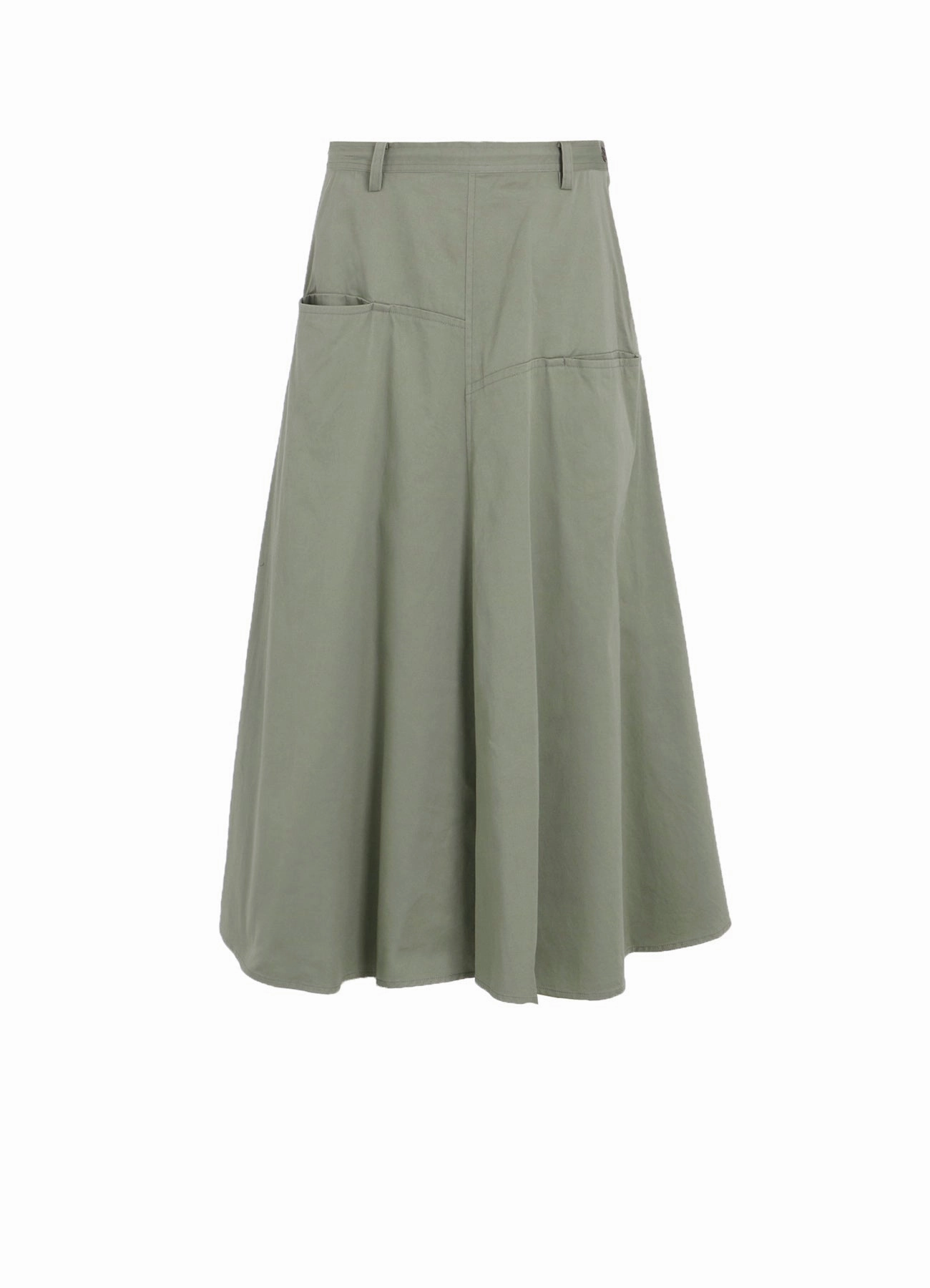 Elegant Mature Timeless Look Wear [Y's BORN PRODUCT] COTTON TWILL FRONT PANEL POCKET SKIRT