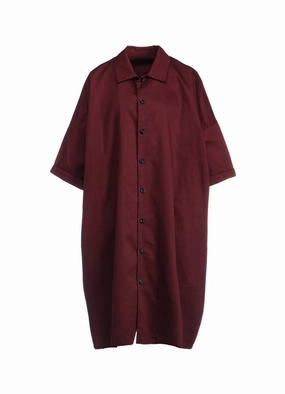 Relaxed Fit Look [Y's BORN PRODUCT] COTTON TWILL HALF SLEEVE SHIRT DRESS