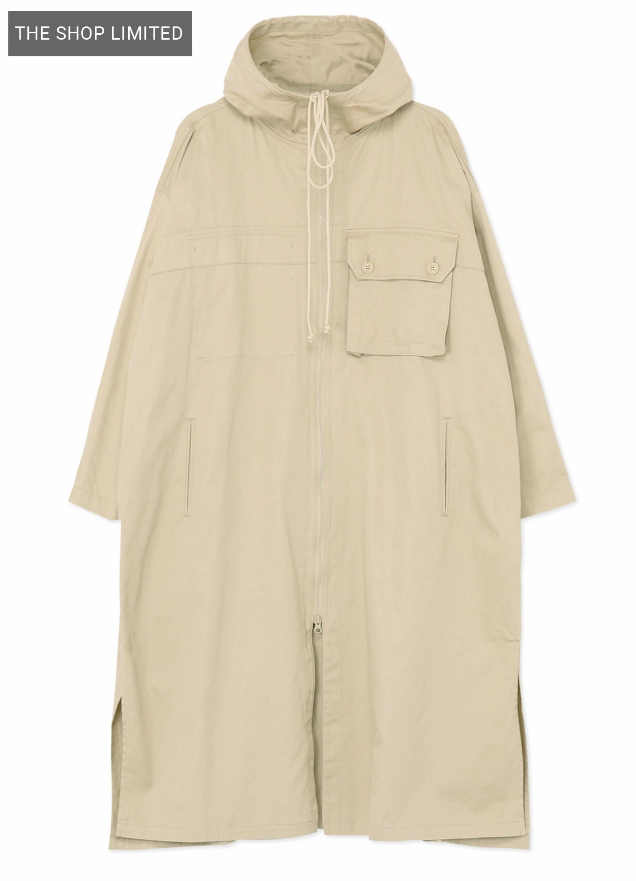 [Y's BORN PRODUCT] COTTON TWILL HOODED COAT Feminine flowing piece
