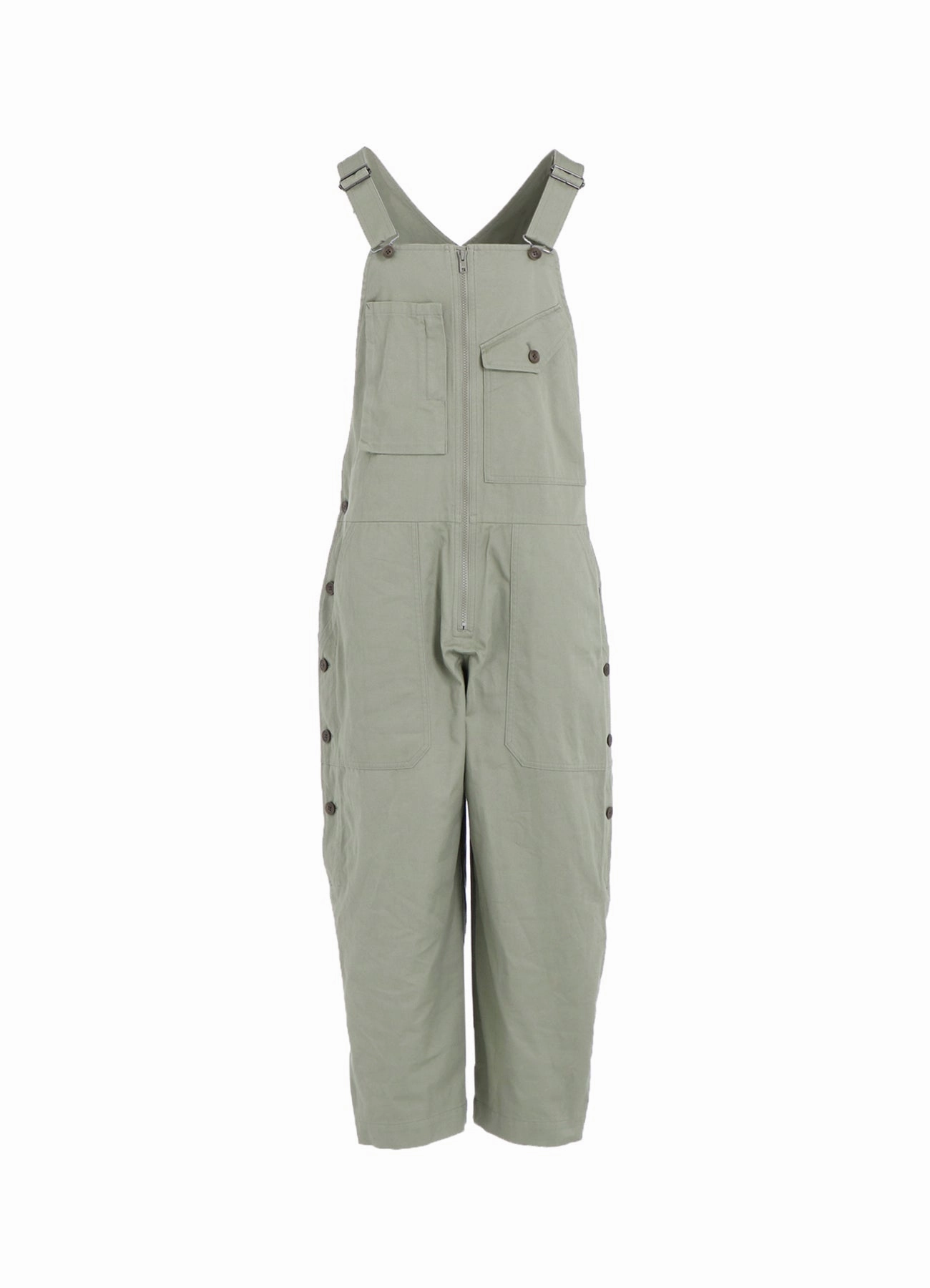 [Y's BORN PRODUCT] COTTON TWILL OVERALL Feminine Charm Flap-Detail