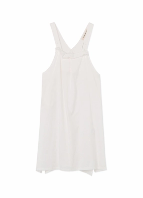 [Y's BORN PRODUCT] THIN COTTON TWILL ASYMMETRIC FOLD DETAIL DRESS Gentle Drape Flare Swing