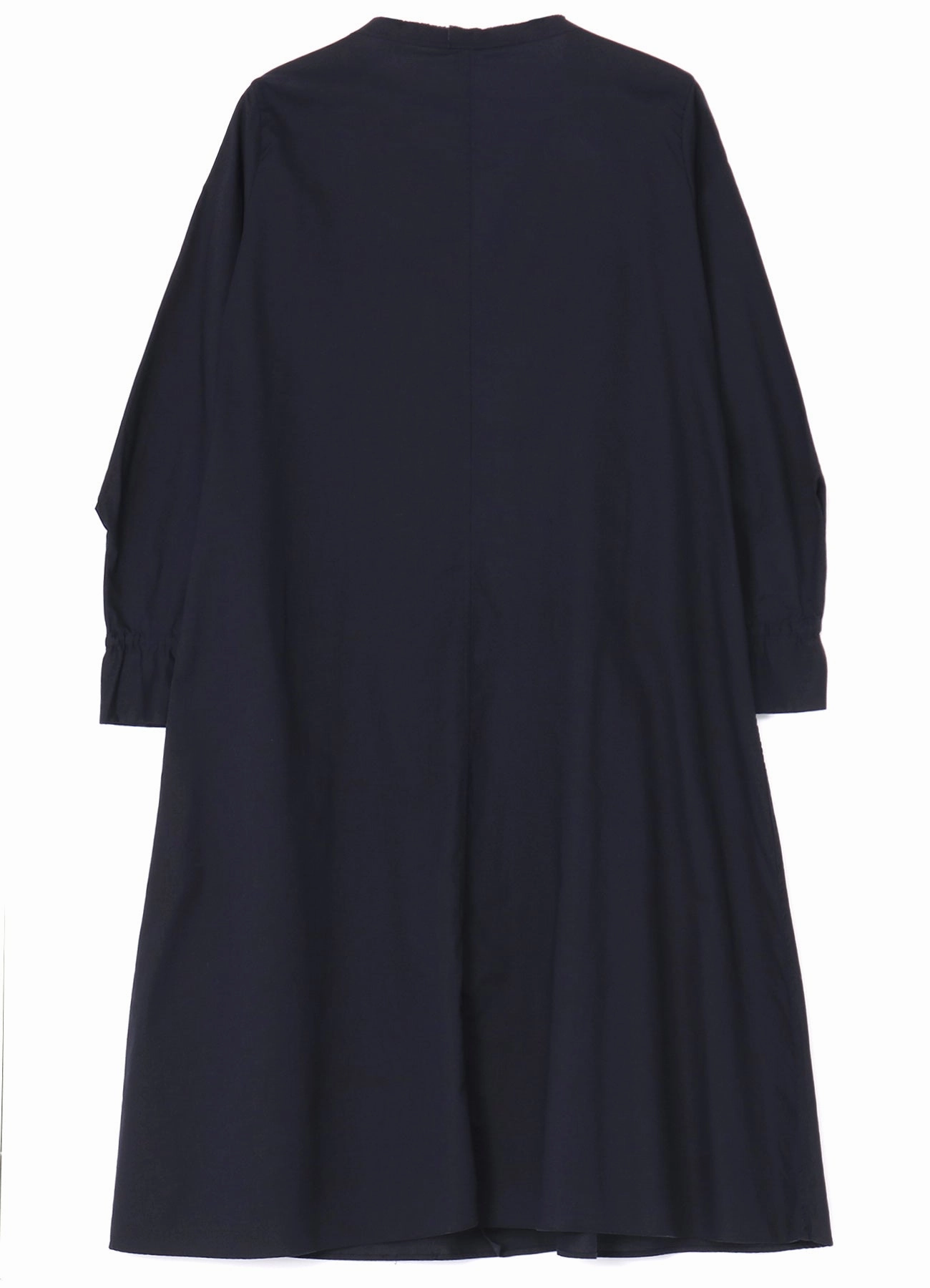 Dropped-Waist [Y's BORN PRODUCT] THIN COTTON TWILL COLLARLESS A-LINE DRESS