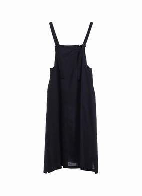 [Y's BORN PRODUCT] THIN COTTON TWILL FRONT TUCKED SHOULDER STRAP DRESS Beach Walk Office Glam