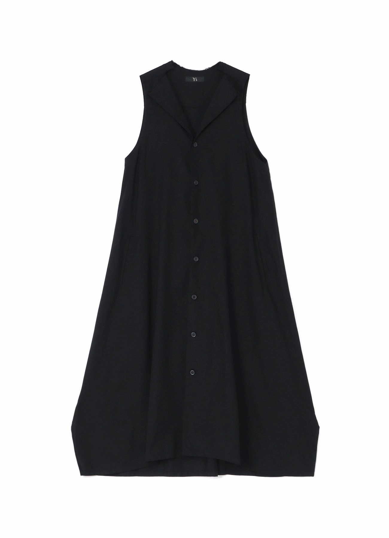 [Y's BORN PRODUCT] THIN COTTON TWILL SLEEVELESS DRESS Sleek Form Neutral palette