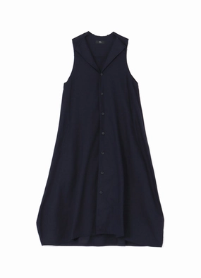 Soft Profile flowy style [Y's BORN PRODUCT] THIN COTTON TWILL SLEEVELESS DRESS